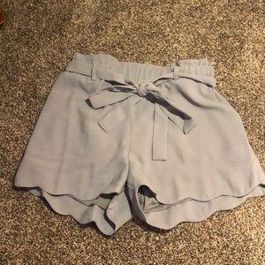 Shorts, scalloped bottom edges
